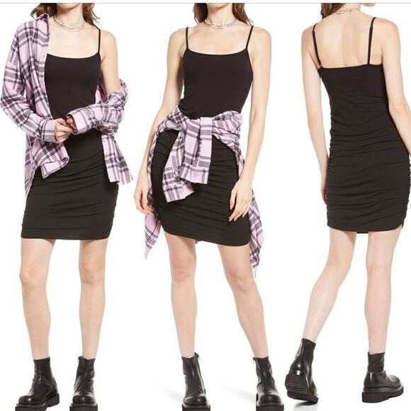 COPY - NEW BP Black Ruched Cami Sleveeless  Dress Women L - Picture 1 of 13